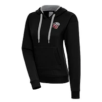Women's Antigua Black Liberty Flames Victory Pullover Hoodie