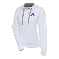 Women's Antigua White Delaware Fightin' Blue Hens Victory Pullover Hoodie