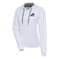 Women's Antigua White Delaware Fightin' Blue Hens Victory Pullover Hoodie
