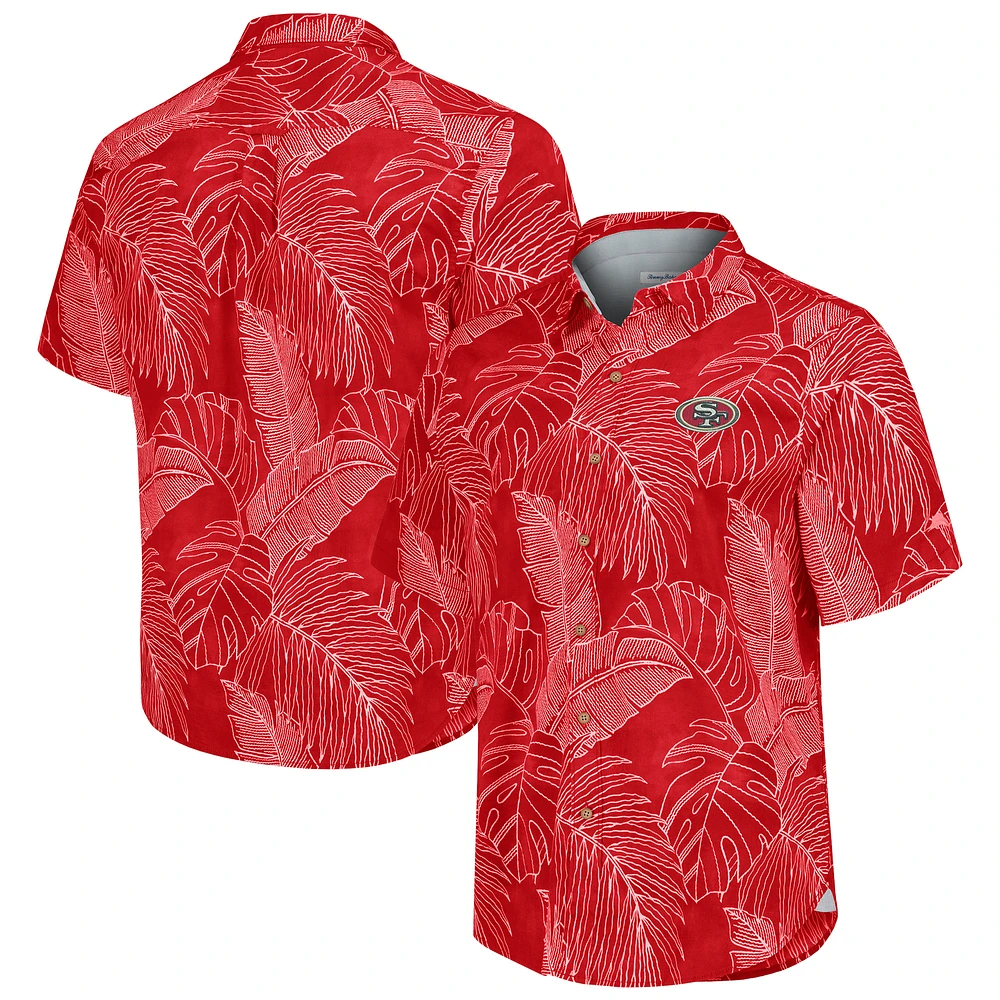 Men's Tommy Bahama Scarlet San Francisco 49ers Sport Vine Line Button-Down Shirt