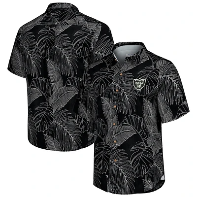 Men's Tommy Bahama Black Las Vegas Raiders Sport Vine Line Button-Down Shirt