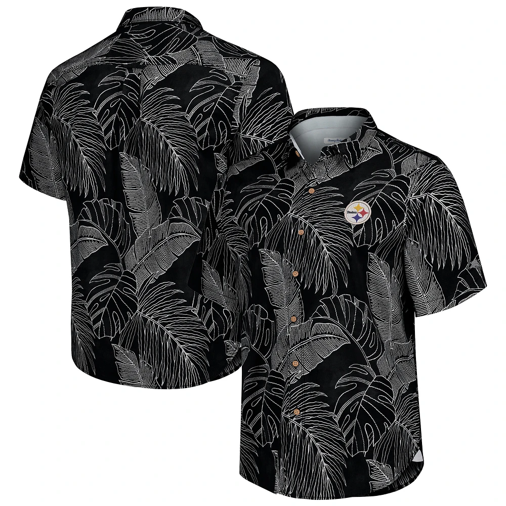 Men's Tommy Bahama Black Pittsburgh Steelers Sport Vine Line Button-Down Shirt