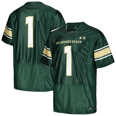 Men's Under Armour #1 Green Colorado State Rams Replica Football Jersey