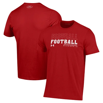 Men's Under Armour Wisconsin Badgers 2024 Sideline Football Performance T-Shirt