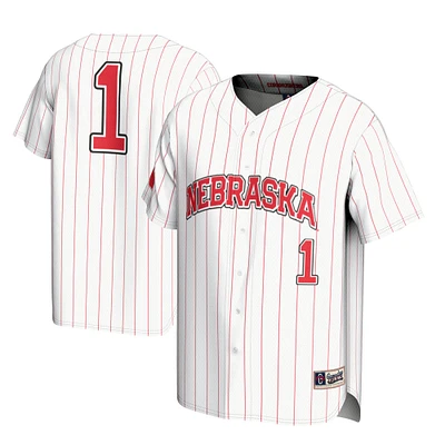 Men's GameDay Greats #1 White Nebraska Huskers Lightweight Baseball Jersey