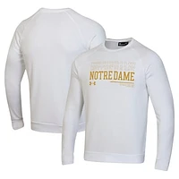 Men's Under Armour Notre Dame Fighting Irish 2024/25 Sideline Wordmark Rival Raglan Pullover Sweatshirt