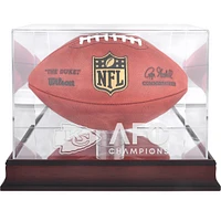 Kansas City Chiefs 2023 AFC Champions Mahogany Logo Football Display Case