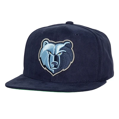 Men's Mitchell & Ness Navy Memphis Grizzlies Sweet Suede Snapback Hat