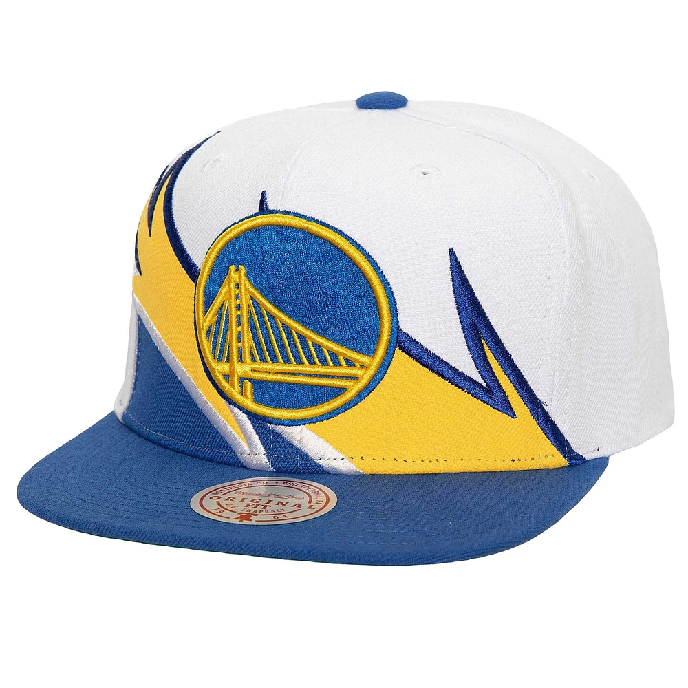 Men's Mitchell & Ness White/Royal Golden State Warriors Waverunner Snapback Hat