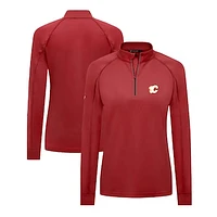 Women's Levelwear Red Calgary Flames Kinetic Insignia Core Quarter-Zip Pullover Top