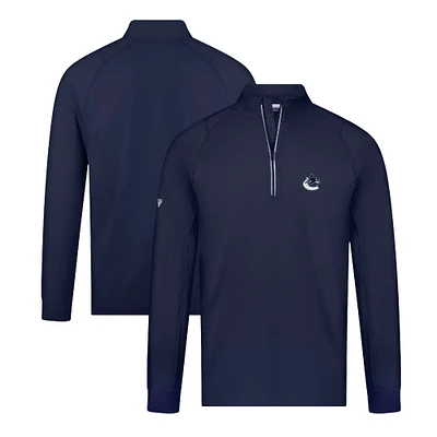 Men's Levelwear Navy Vancouver Canucks Theory Insignia Core Quarter-Zip Pullover Top