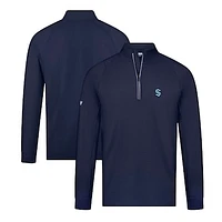 Men's Levelwear Deep Sea Blue Seattle Kraken Theory Insignia Core Quarter-Zip Pullover Top