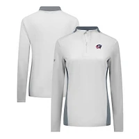 Women's Levelwear White Columbus Blue Jackets Moxie Insignia Core Quarter-Zip Pullover Top