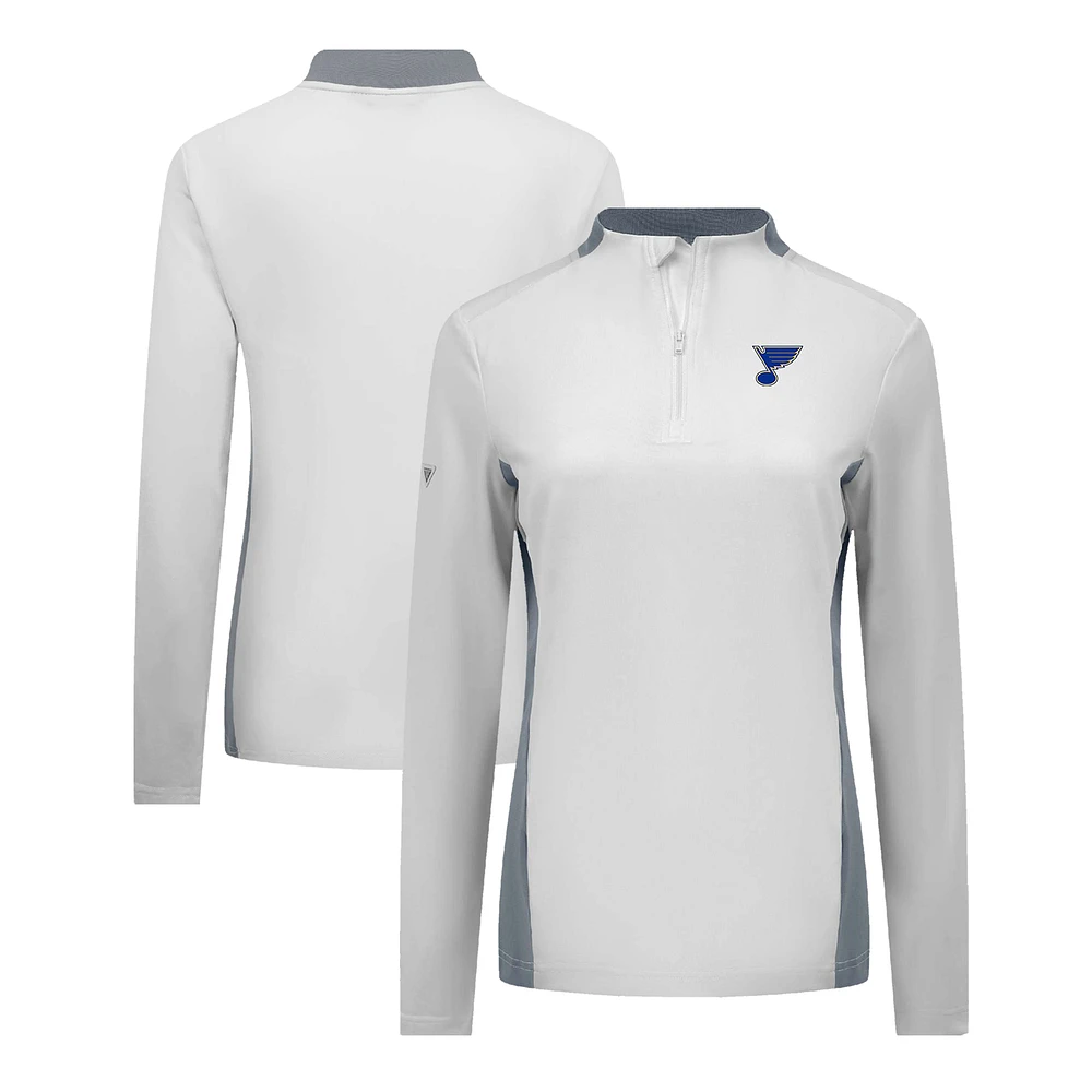 Women's Levelwear White St. Louis Blues Moxie Insignia Core Quarter-Zip Pullover Top