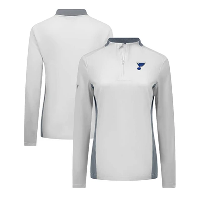 Women's Levelwear White St. Louis Blues Moxie Insignia Core Quarter-Zip Pullover Top