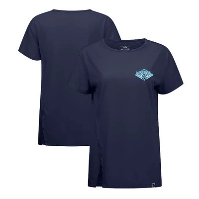 Women's Levelwear Deep Sea Blue Seattle Kraken Influx Club Patch 2.0 T-Shirt