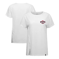 Women's Levelwear White Columbus Blue Jackets Influx Club Patch 2.0 T-Shirt