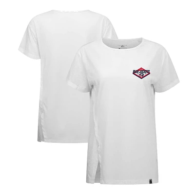 Women's Levelwear White Columbus Blue Jackets Influx Club Patch 2.0 T-Shirt