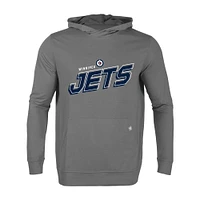 Men's Levelwear Gray Winnipeg Jets Relay Premier 2.0 Pullover Hoodie