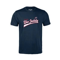 Youth Levelwear Navy Columbus Blue Jackets Little Richmond Retro Script T-Shirt
