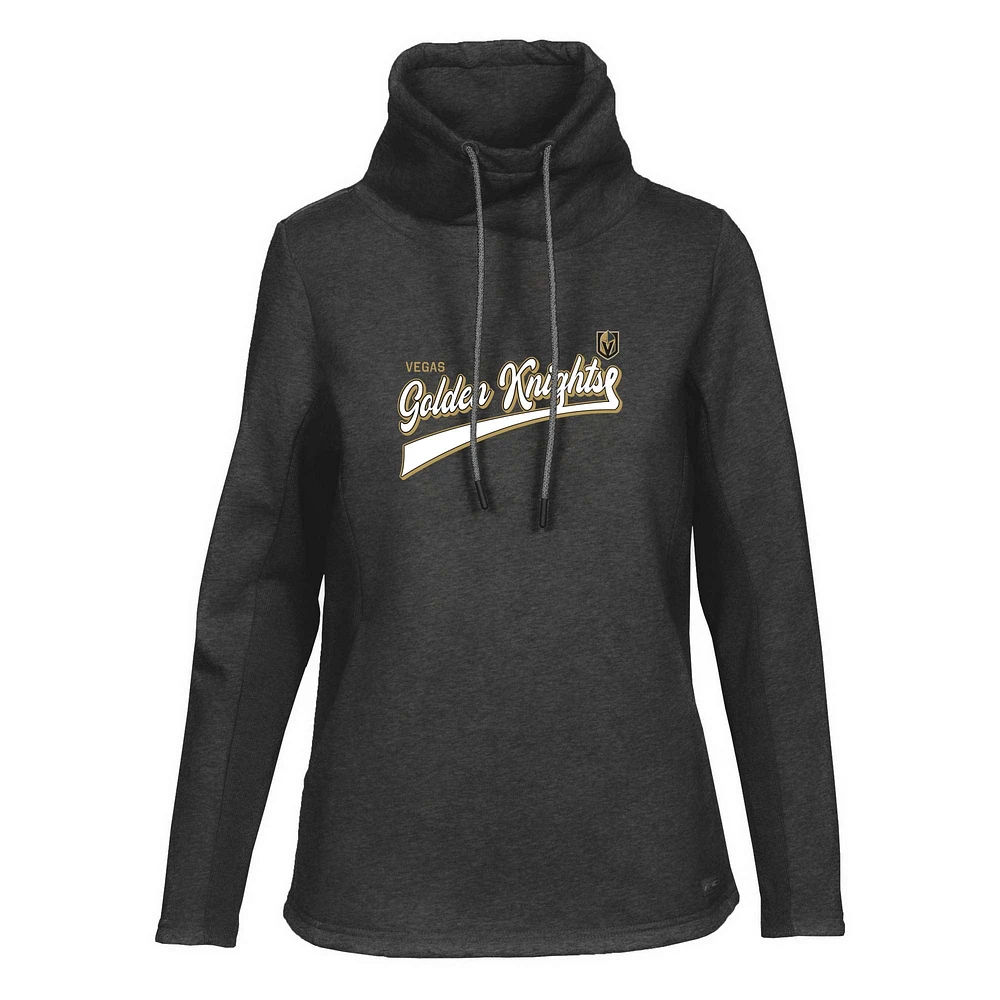 Women's Levelwear Black Vegas Golden Knights Loop Retro Script Pullover Top