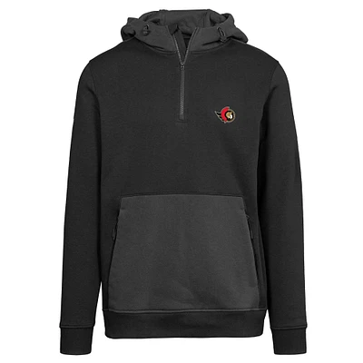 Men's Levelwear Black Ottawa Senators Chicane Insignia Core Half-Zip Pullover Hoodie