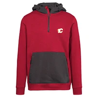 Men's Levelwear Red Calgary Flames Chicane Insignia Core Half-Zip Pullover Hoodie