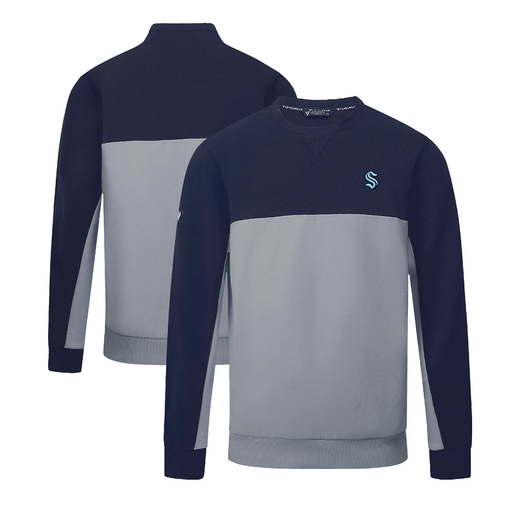 Men's Levelwear Deep Sea Blue/Gray Seattle Kraken Legacy Insignia Core Sweatshirt