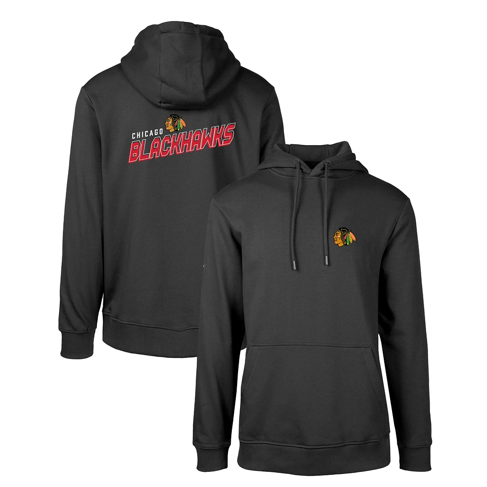 Men's Levelwear Black Chicago Blackhawks Podium Insignia Core Pullover Hoodie