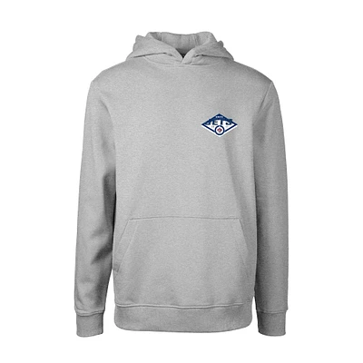 Youth Levelwear Gray Winnipeg Jets Podium Club Patch 2.0 Fleece Pullover Hoodie