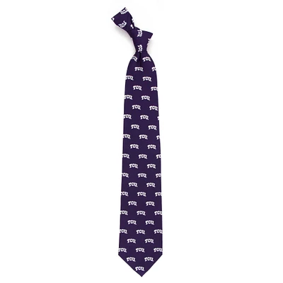 Men's Purple TCU Horned Frogs Echo Woven Silk Tie