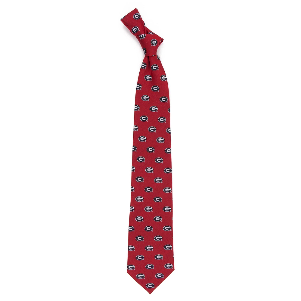 Men's Red Georgia Bulldogs Echo Woven Silk Tie