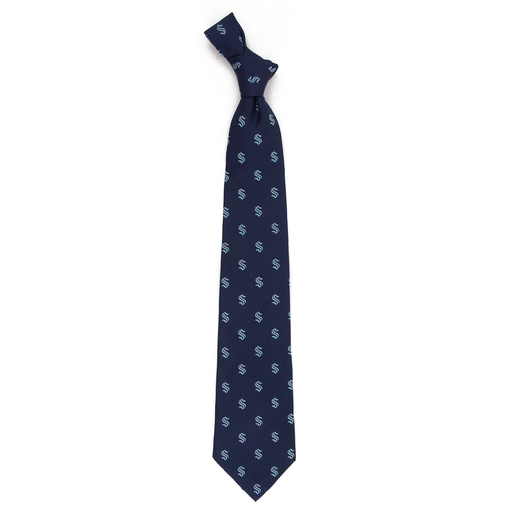Men's Deep Sea Blue Seattle Kraken Echo Woven Silk Tie