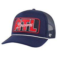 Men's  '47 Navy Atlanta Braves Local Patch Foam Front Trucker Adjustable Hat