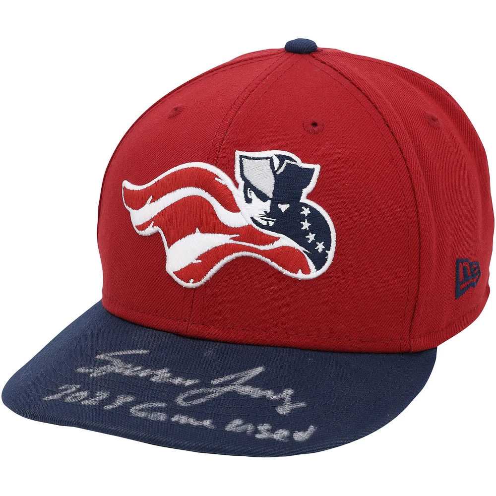 Spencer Jones Somerset Patriots Autographed Game-Used Red/Navy Cap from the 2023 MiLB Season with "Game Used" Inscription