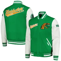 Men's Pro Standard Green Florida A&M Rattlers Script Wool Full-Zip Varsity Jacket