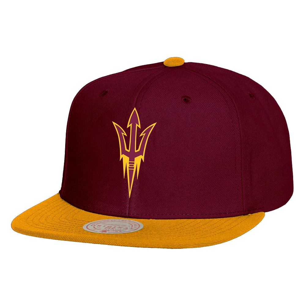 Men's Mitchell & Ness Maroon/Gold Arizona State Sun Devils 2-Tone 2.0 Snapback Hat