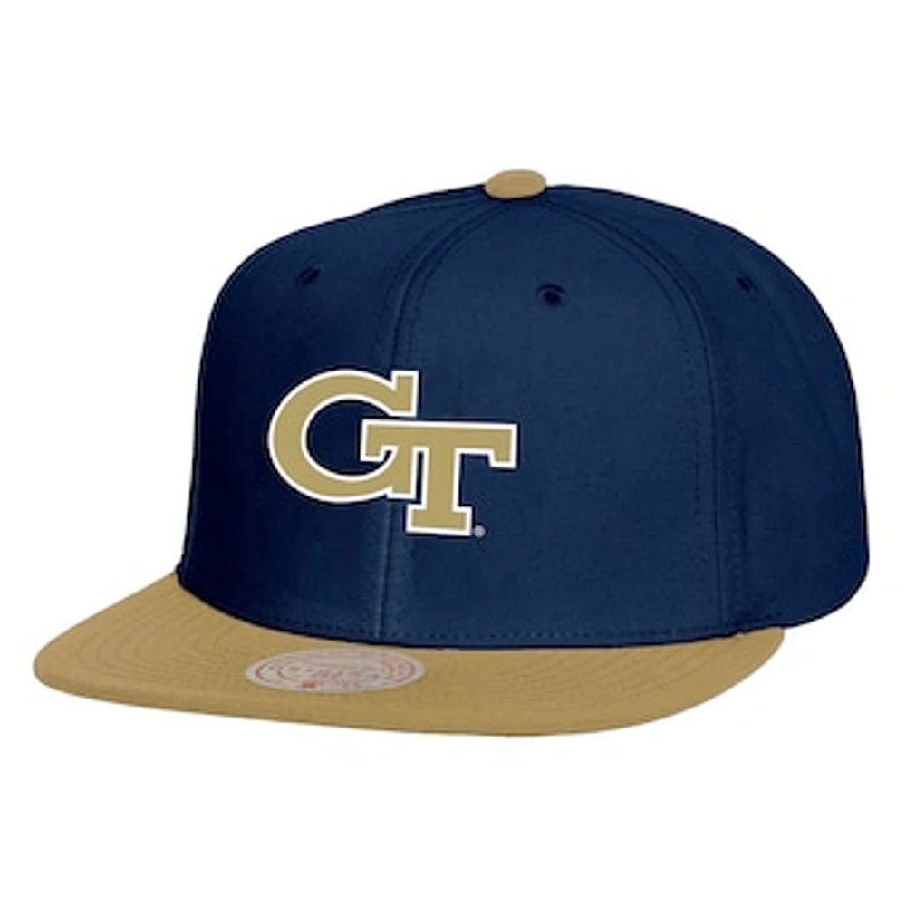 Men's Mitchell & Ness Navy/Gold  Georgia Tech Yellow Jackets 2-Tone 2.0 Snapback Hat