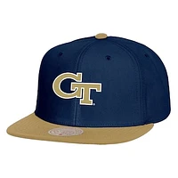 Men's Mitchell & Ness Navy/Gold  Georgia Tech Yellow Jackets 2-Tone 2.0 Snapback Hat