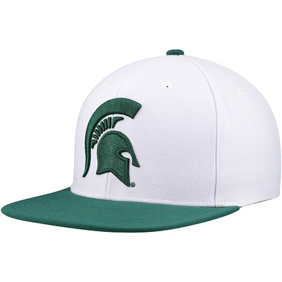 Men's Mitchell & Ness White/Green Michigan State Spartans 2-Tone 2.0 Snapback Hat