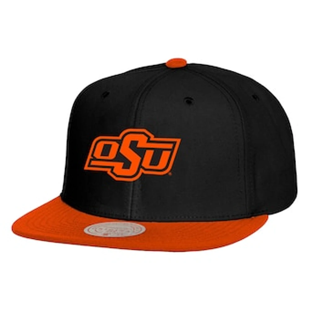 Men's Mitchell & Ness Black/Orange Oklahoma State Cowboys 2-Tone 2.0 Snapback Hat