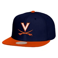 Men's Mitchell & Ness Navy/Orange Virginia Cavaliers 2-Tone 2.0 Snapback Hat