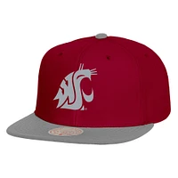 Men's Mitchell & Ness Crimson/Gray Washington State Cougars 2-Tone 2.0 Snapback Hat