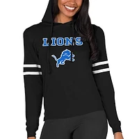 Women's Concepts Sport  Black Detroit Lions Marathon Lightweight Lounge Pullover Hoodie