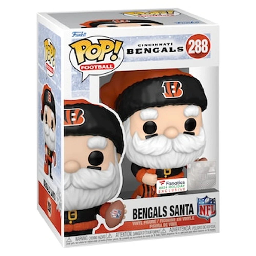 Cincinnati Bengals Santa Funko Pop! 2024 Fanatics Exclusive Vinyl Figure