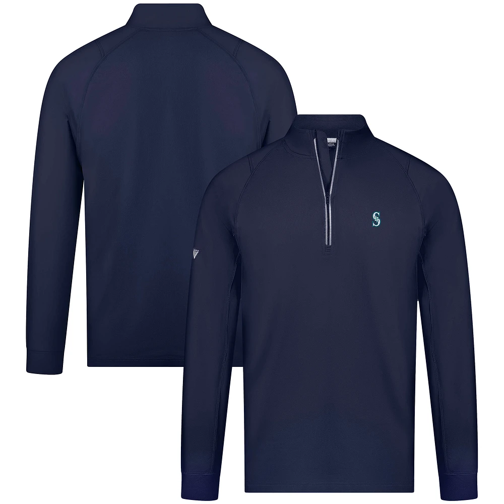 Men's Levelwear Navy Seattle Mariners Theory Insignia Quarter-Zip Pullover
