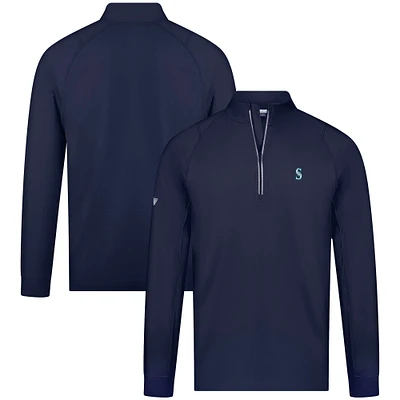 Men's Levelwear Navy Seattle Mariners Theory Insignia Quarter-Zip Pullover
