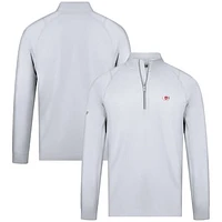 Men's Levelwear White Cincinnati Reds Theory Insignia Quarter-Zip Pullover