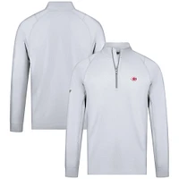 Men's Levelwear White Cincinnati Reds Theory Insignia Quarter-Zip Pullover