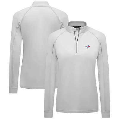 Women's Levelwear  White Toronto Blue Jays Kinetic Insignia Quarter-Zip Pullover